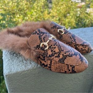 Snake skin moccasins
